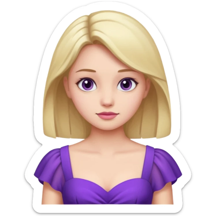 👗🧍‍♀️ merge this emojis the dress should be purple on a girl sticker