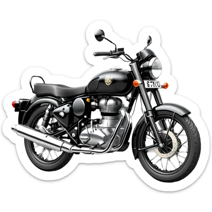 Royal Enfield classic reborn stealth Balck with number plate TN78F4252 full black no sticker