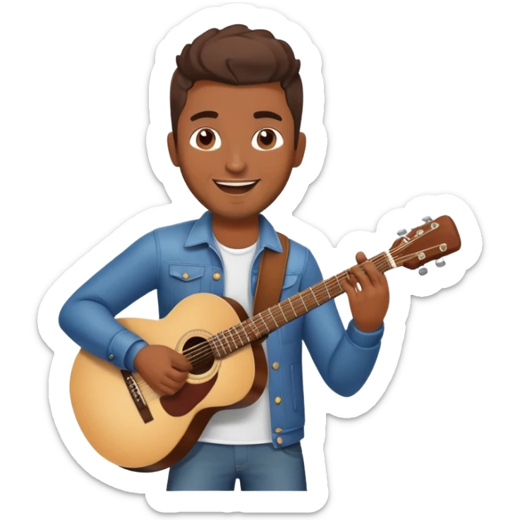 Happy Rock Pop Music Male Musician in his 30s dressed with trendy style sticker