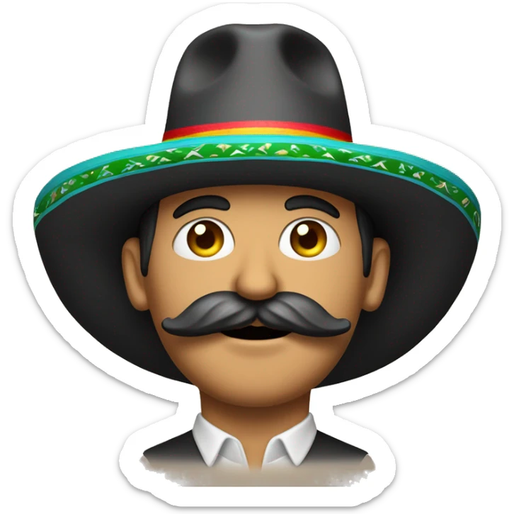 Un homme mexicain avec une moustache, un sombrero et des maracas sticker