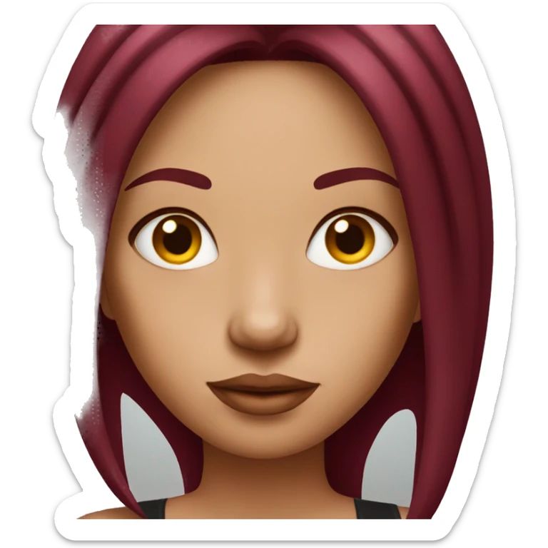 Tattooed woman with long straight burgundy hair sticker