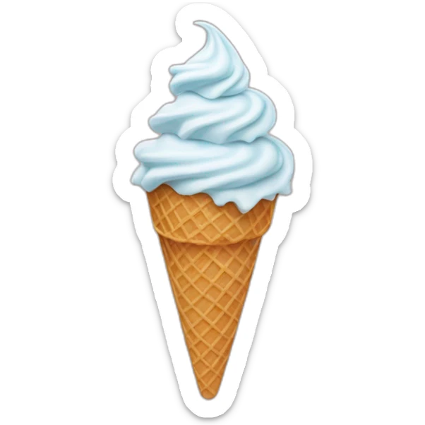 Swirl of soft-serve ice cream atop a wafer-style cone sticker