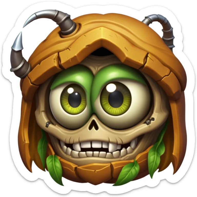 3D, cinematic ultra detailed 32k HD Doom srhoom in pvz 1, brought to life with stunning visual details, each lash, eye, and hair is shown in stunning detail, rich textures, visually rich, so lifelike that it feels like it could leap off the page at any moment sticker