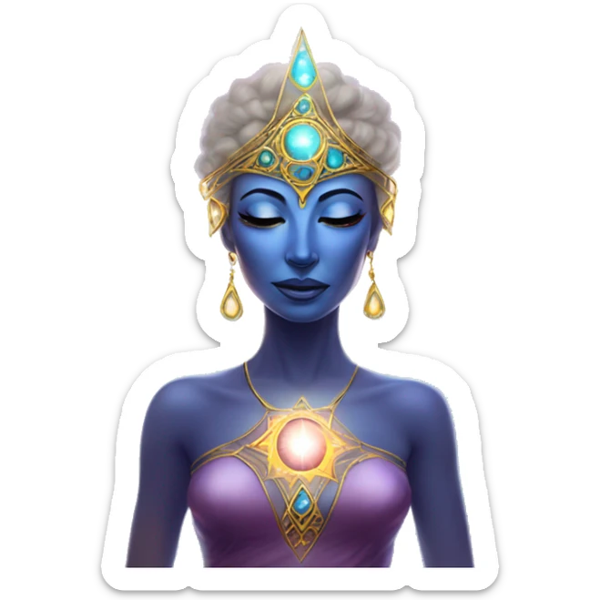 Pleiadian radiant glowing diva woman female third eye sticker