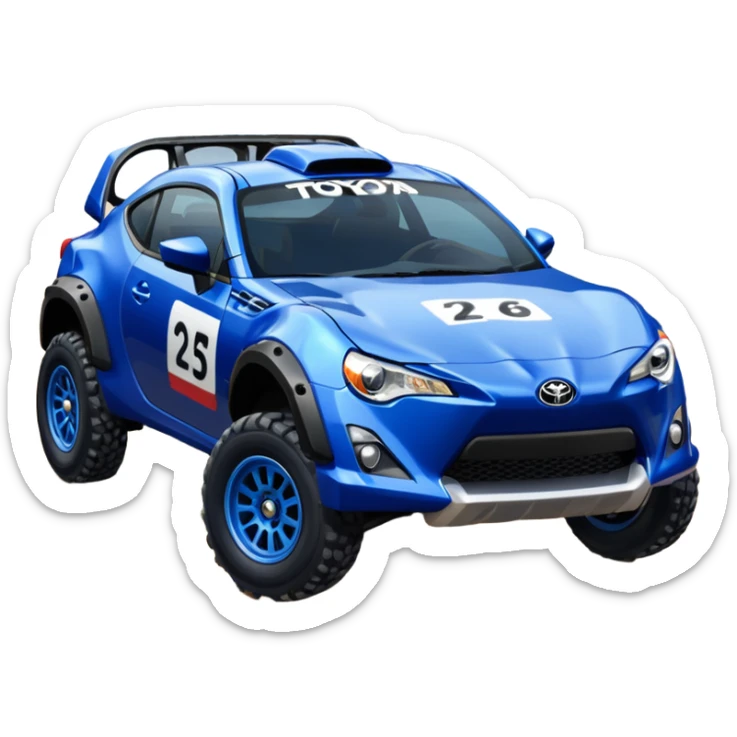 Sexy glossy dark blue 2025 Toyota 86 off road rally car  sticker