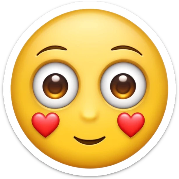 I need the eye roll emoji but add some hearts to make it lovely. Almost like a playful eye roll. sticker