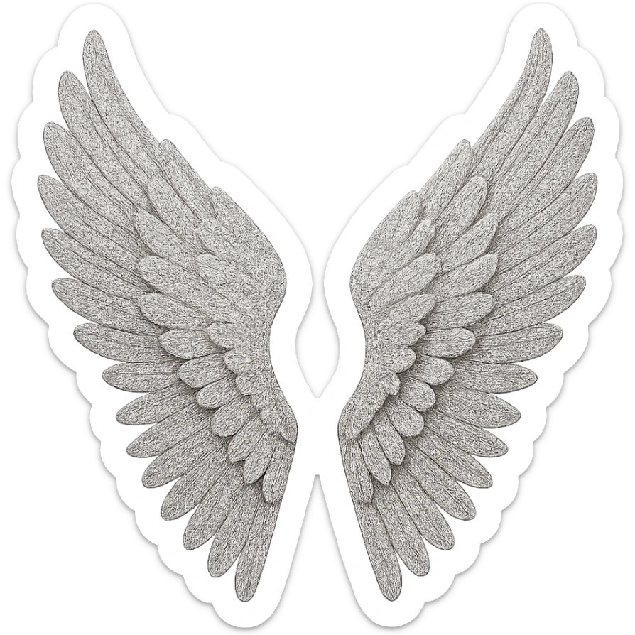 Silver glitter wings, remove background sticker