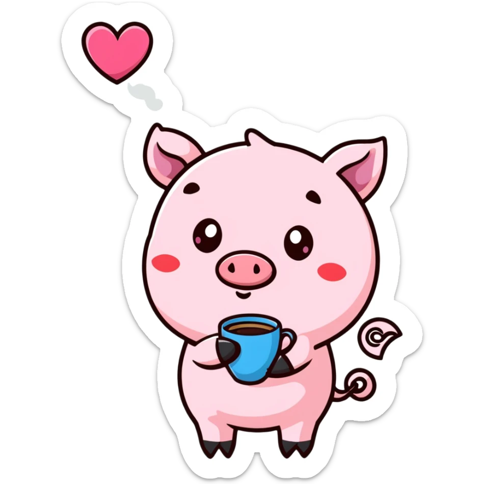 🌸🌺☕️🐷😍💋 sticker