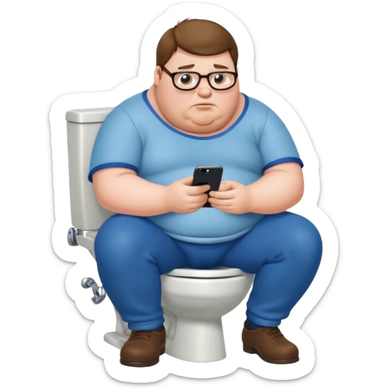 can you do  Peter Griffin sitting on the toilet playing on his phone sticker