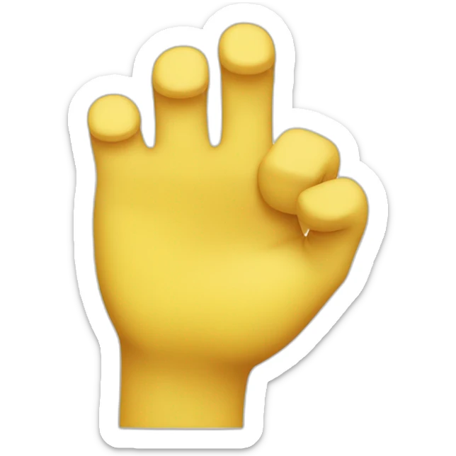 Normal yellow circle emoji with finger up to mouth and finger pointing to its jawline sticker