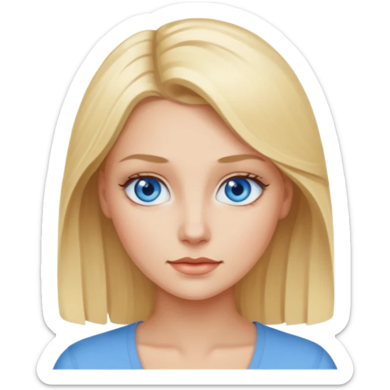 blonde with blue eyes  sticker