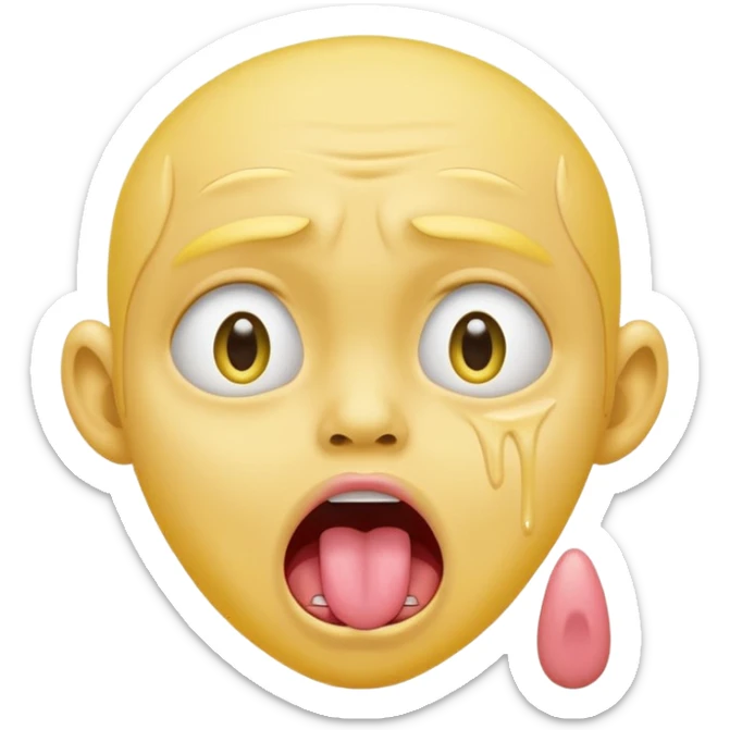 ugly pleading with eyes yellow emoti ib🥺👀 emoji with tongue out sticker