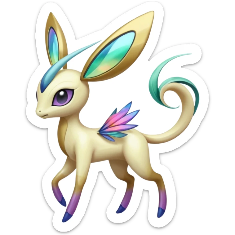 Iridescent Meloetta-Amaura-Palkia-Cresselia-Pokémon-Fakémon-fusion-hybrid-creature sticker