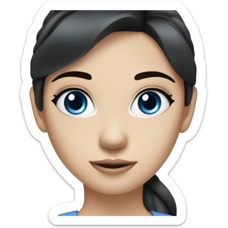 a girl with fair skin, straight black hair, gray-blue eyes, standing,very beautiful,very hot sticker