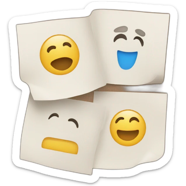 three pieces of paper, one next to each other, in one of them it says A, in the other, B, in the other, C. sticker