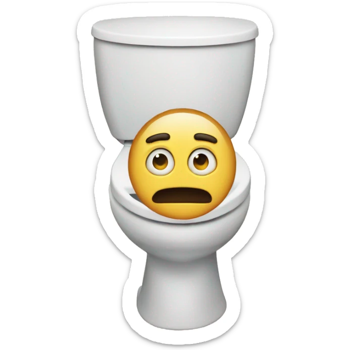 Man face emoji coming out of the toilet emoji  sticker