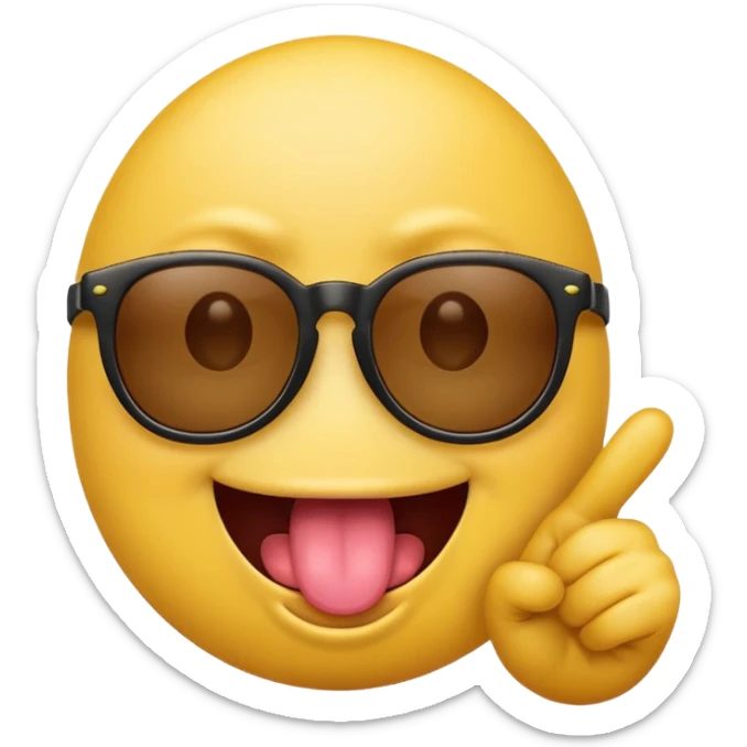 Fassa um emoji simples aquele da carinha amarelo de óculos escuro dando uma língua bem ofensiva e mostrando o dedo do meio da mesma forma sticker