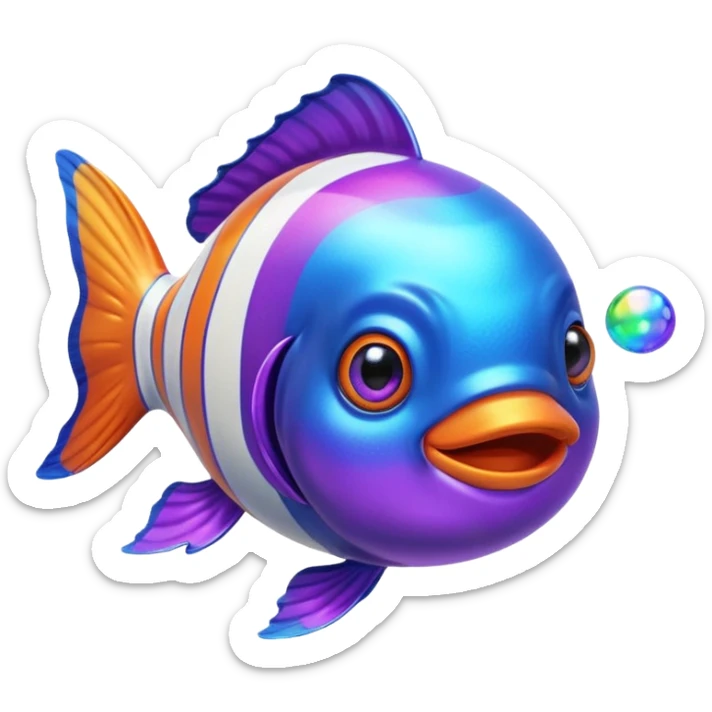 Ball of Blue Purple Goo of Rainbow Clownfish  sticker