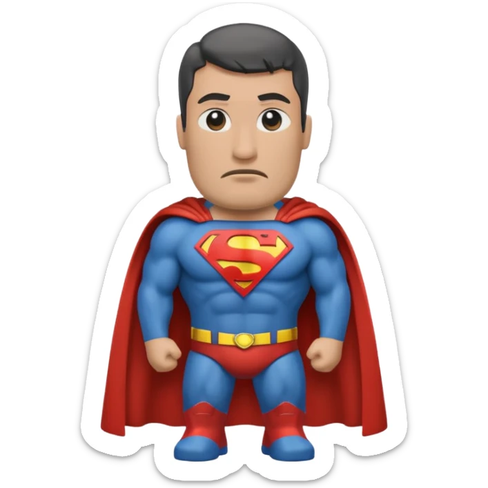 a moai emoji with a superman cape with the original face or the moai emoji with a super man saving people vibe like the superman there is some man waiting in the sky meme but the moai sticker