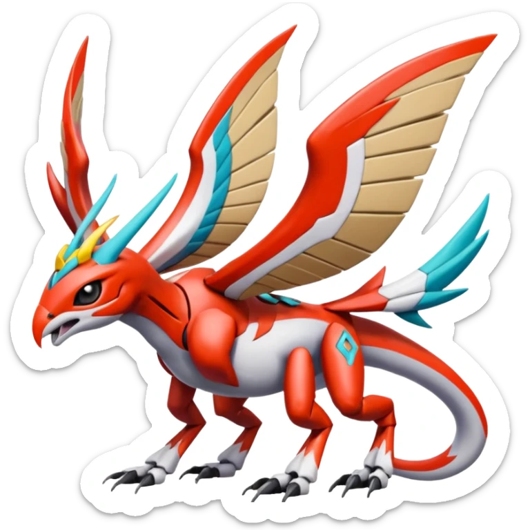 Meloetta-Latias-Medabeetle-Wargreymon-Protogen-Pokémon-Digimon-Fakémon-fusion-hybrid-creature sticker