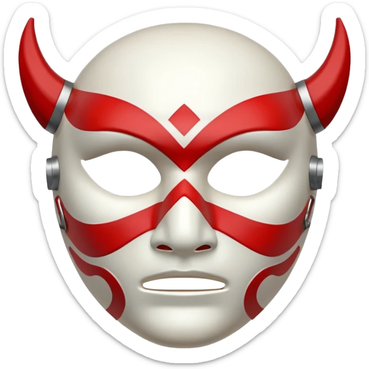 Hilichurl (from Genshin Impact) (with a white mask with red tribal markings on it)  sticker