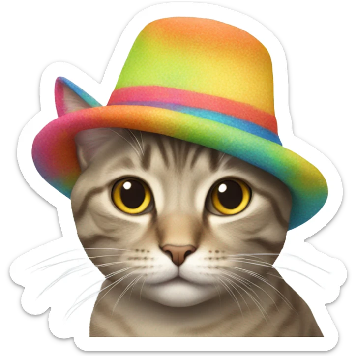 Cat wearing a hat sticker