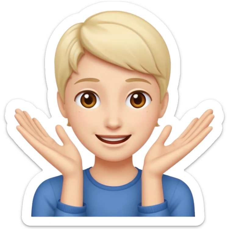 Romance - feeling of excitement associated with love - hands to one side of face sticker