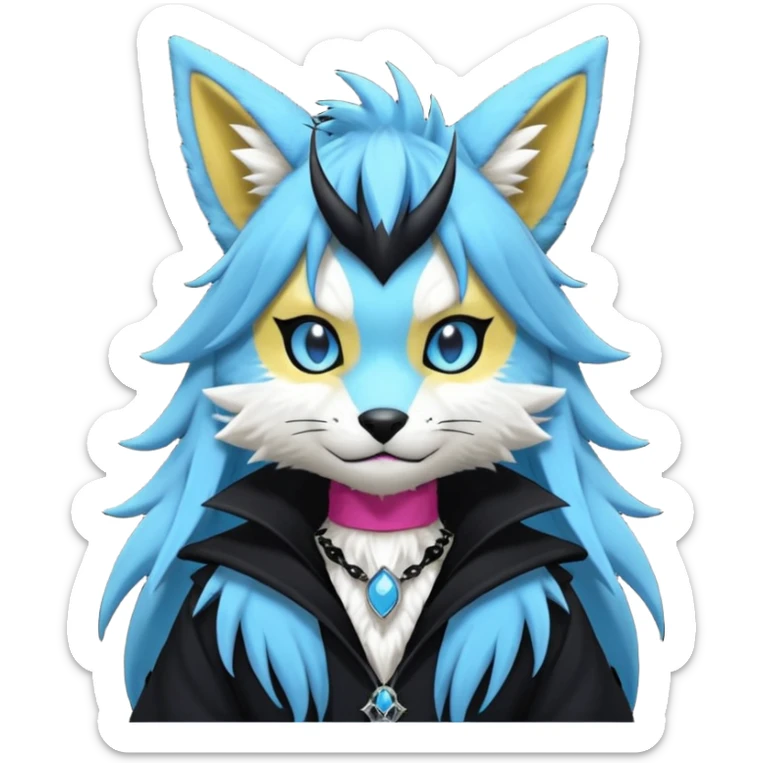 Cool gothic cute Kemonomimi Nekomimi Japanese Anime Kemono Furry Style Manectric-Vernid-Zeraora-Sergal-Fursuit-furry-fursona sticker