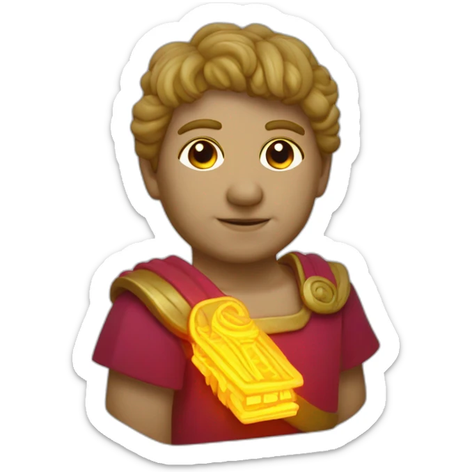 tres pilares de la antingua roma, en color neon, desgastado sticker