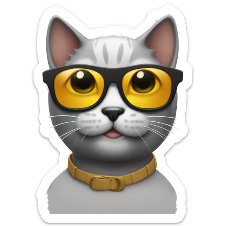 Cat with sunglasses sticker