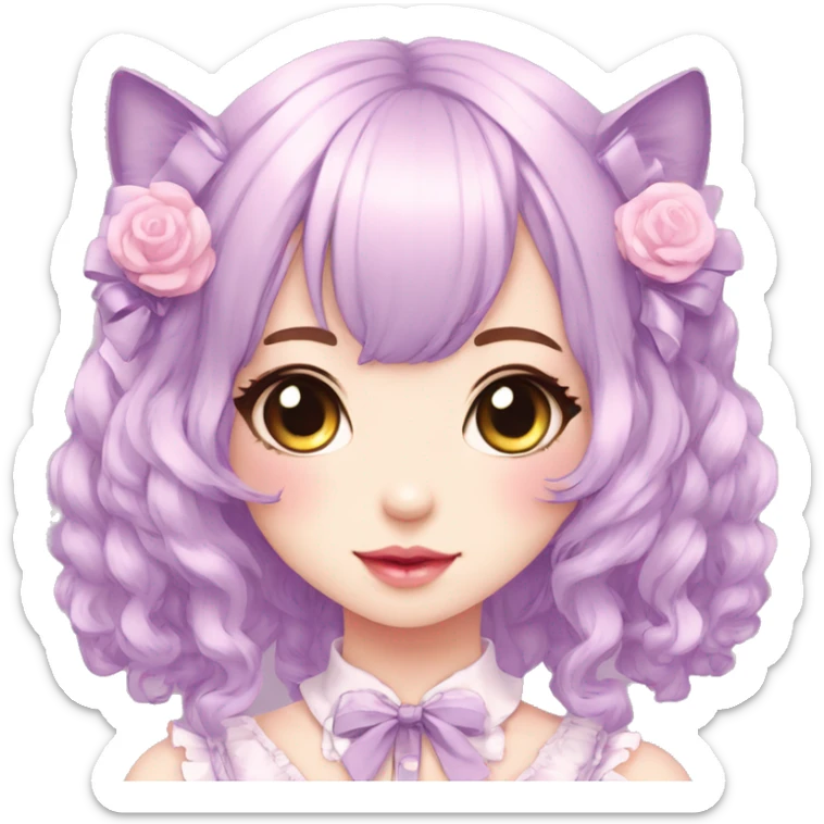 Pastel Kawaii Cute Beautiful Elegant Pretty Anime Punk Lolita Catgirl sticker