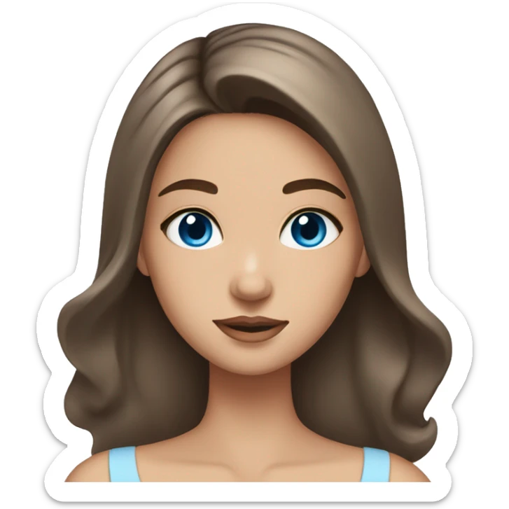 skin care girl with brown hair and blue eyes sticker