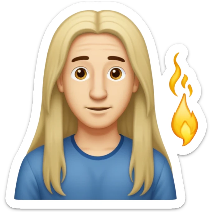 Make a emoji of a person with light skin with long nose hair that goes down like 2 inchis with long hair sticker