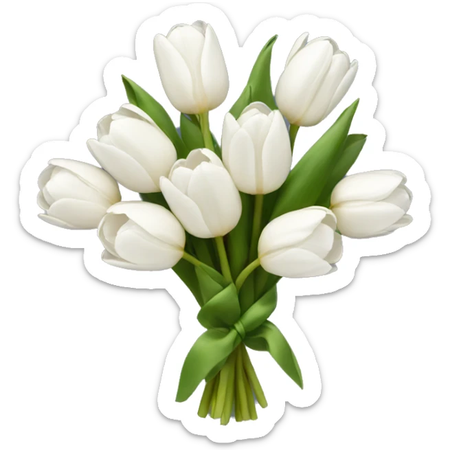white tulip bouquet  sticker