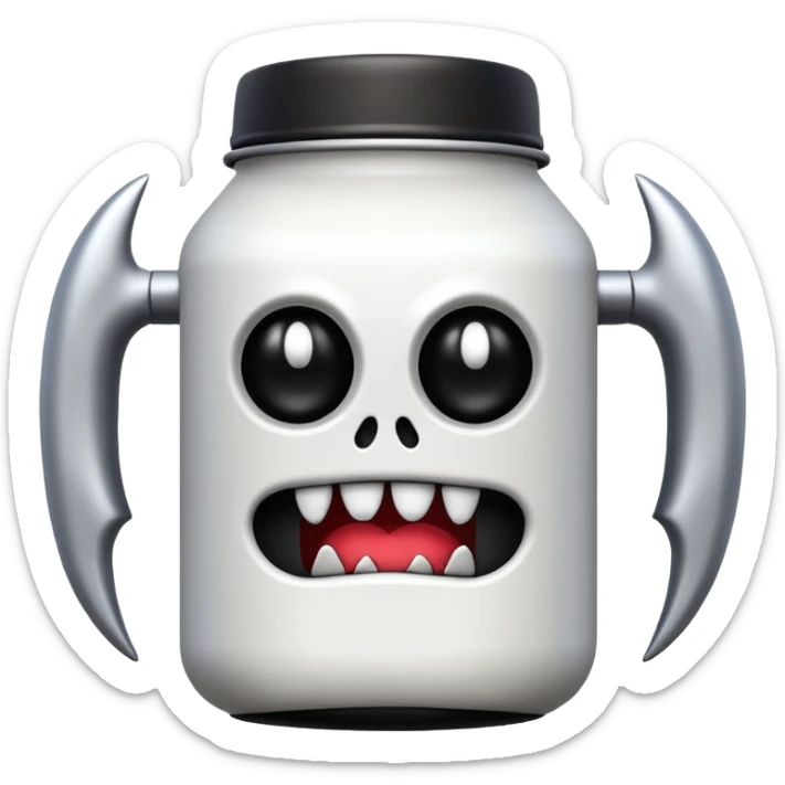 Crea un emoji de una lata de monster blanca de la bebida energética de la bebida sticker