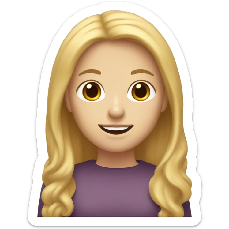 One blonde hair woman, one red hair woman and one brown hair man with a short beard sticker