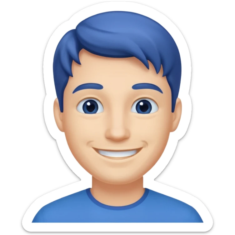 blue dress man sticker