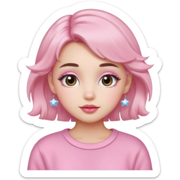  Soft Girl
Origin: TikTok/Western

Key Features: Pastel blush, gloss or tinted balm, fluffy brows, shimmery lids, small hair clips or pigtails.

Vibe: Playful, sweet, pastel-saturated cuteness — very Y2K meets kawaii.

Signature Trick: Emphasizes youthful, doll-like features with lots of pink. sticker