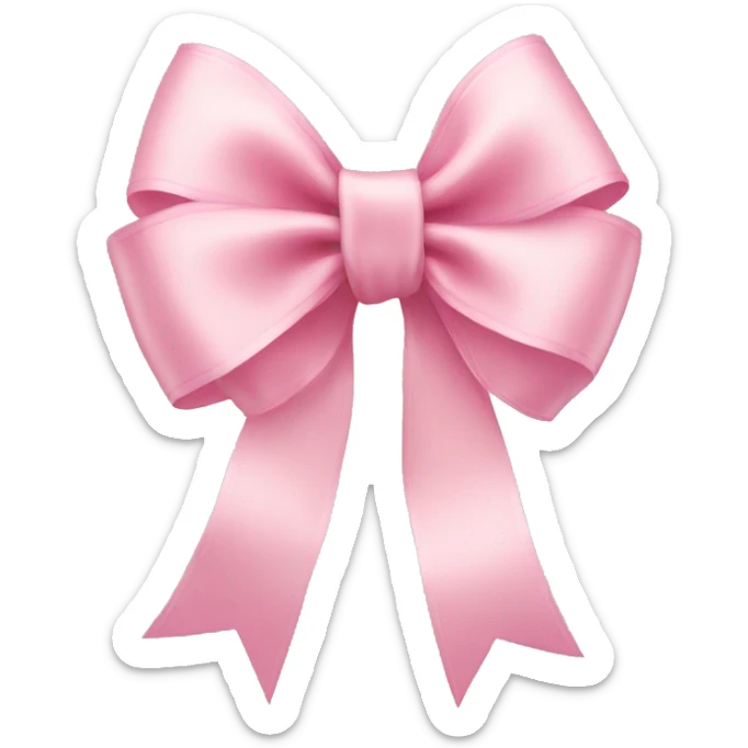 light pink ribbon bow sticker