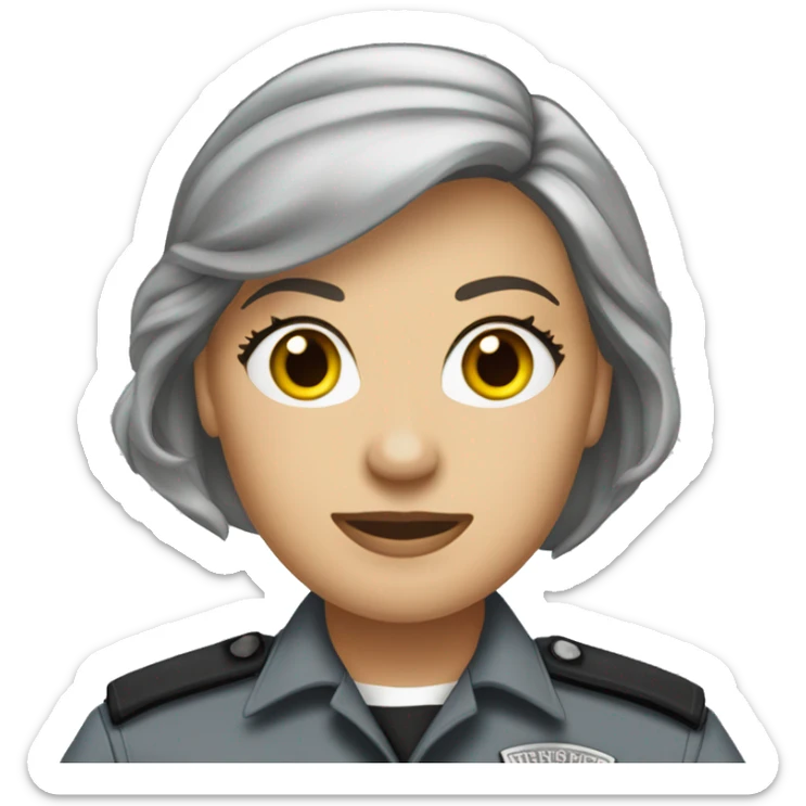 White Female correctional officer wearing grey Indiana department of corrections uniform  sticker