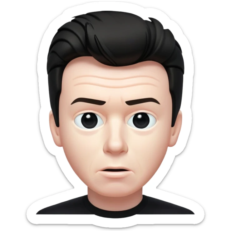 Rick Astley with almost no face and the only parts that are actually there are just staticky and glitchy and the background is just pitch black sticker