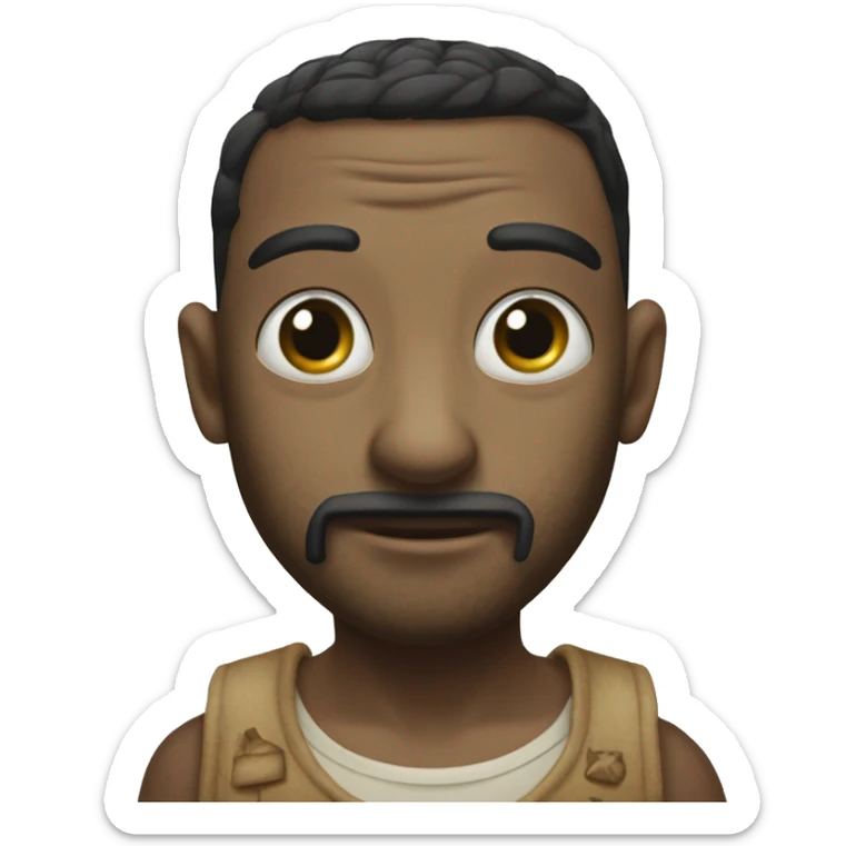 Rana con un tatuaje en la frente de cruz babay sticker