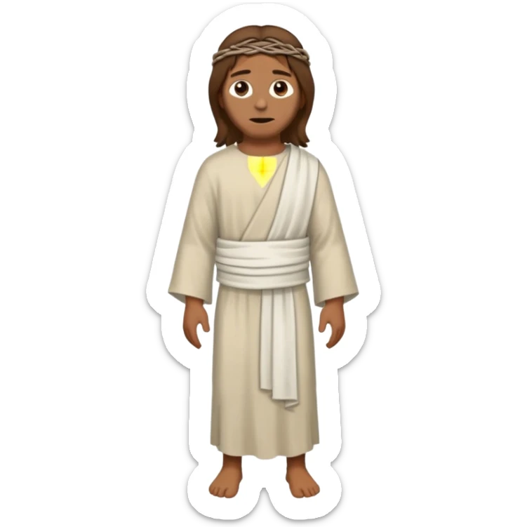 fullbody Lazarus, Jesus's friend, with brown hair, wrapped in burial bands, normal emoji style sticker