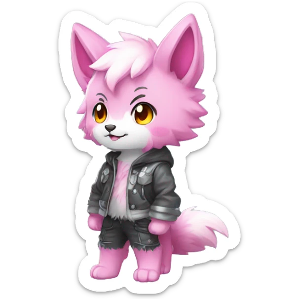  High quality Cute Cool Kawaii edgy Pretty Chibi Fur-Sona Shiny Colorful Sparkly Fakemon Full Body sticker