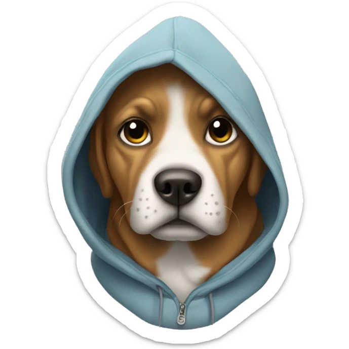 dog wearing hoodie sticker