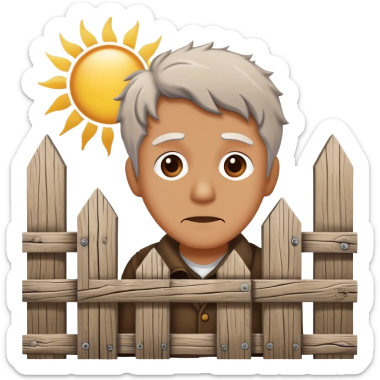 A confused person looking at an old fence, representing the Chesterton's Fence principle sticker