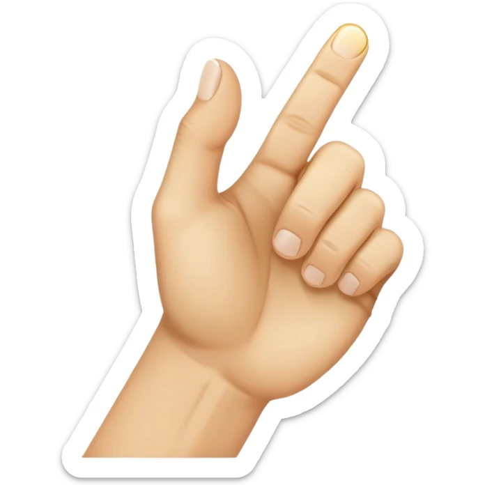 The thumb is inside the index finger and in the shape of a fist sticker