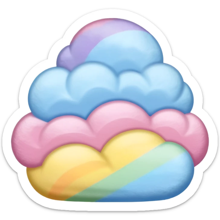 Cotton Candy, Rainbow Cotton Candy – mixed pastel layers of pink, yellow, and blue. sticker