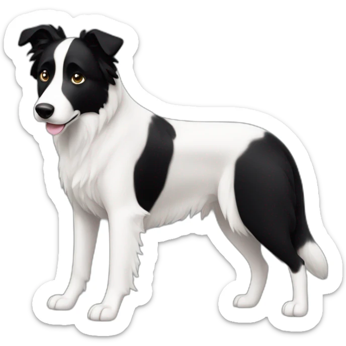 dog, short-hair, black-hair, white-chest, white-stripe-down-face, black-face, black-head, border-collie, mcnab sticker