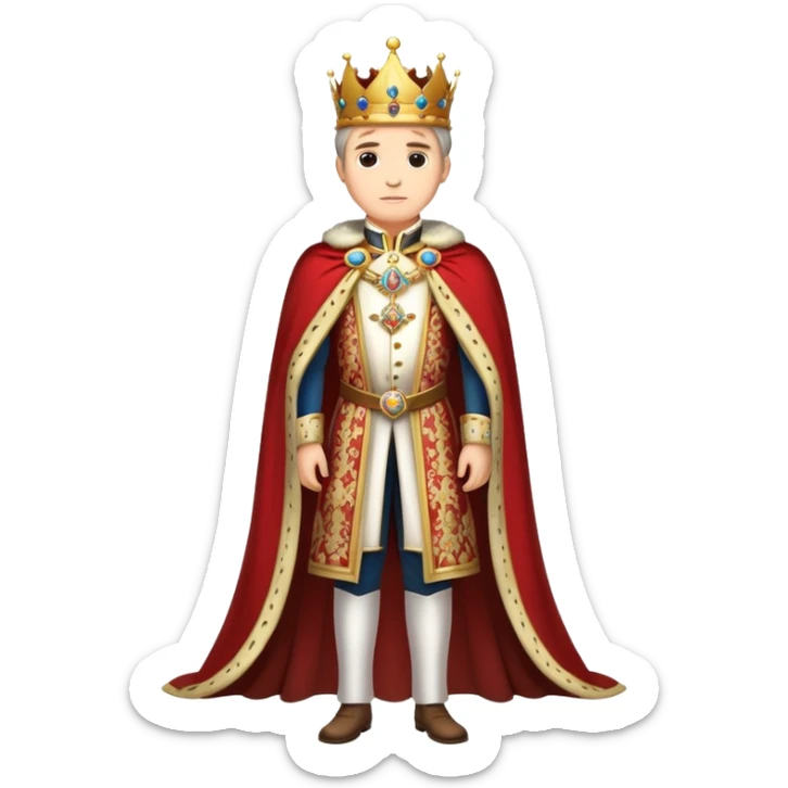 Full body of Francisco I, royal king standing in royal attire with crown and cape sticker